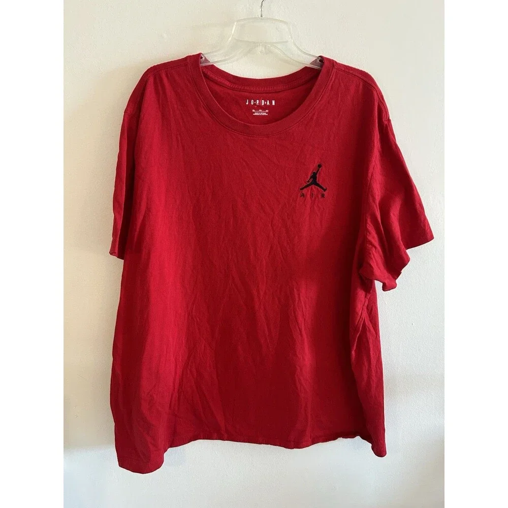 Air Jordan Knit Jumpman Logo Standard Fit T-shirt Red Size XXXL Cotton